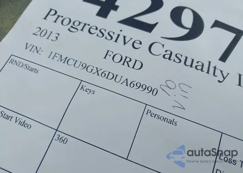 2013 Ford Escape Se из США, поврежденный, VIN 1FMCU9GX6DUA69990